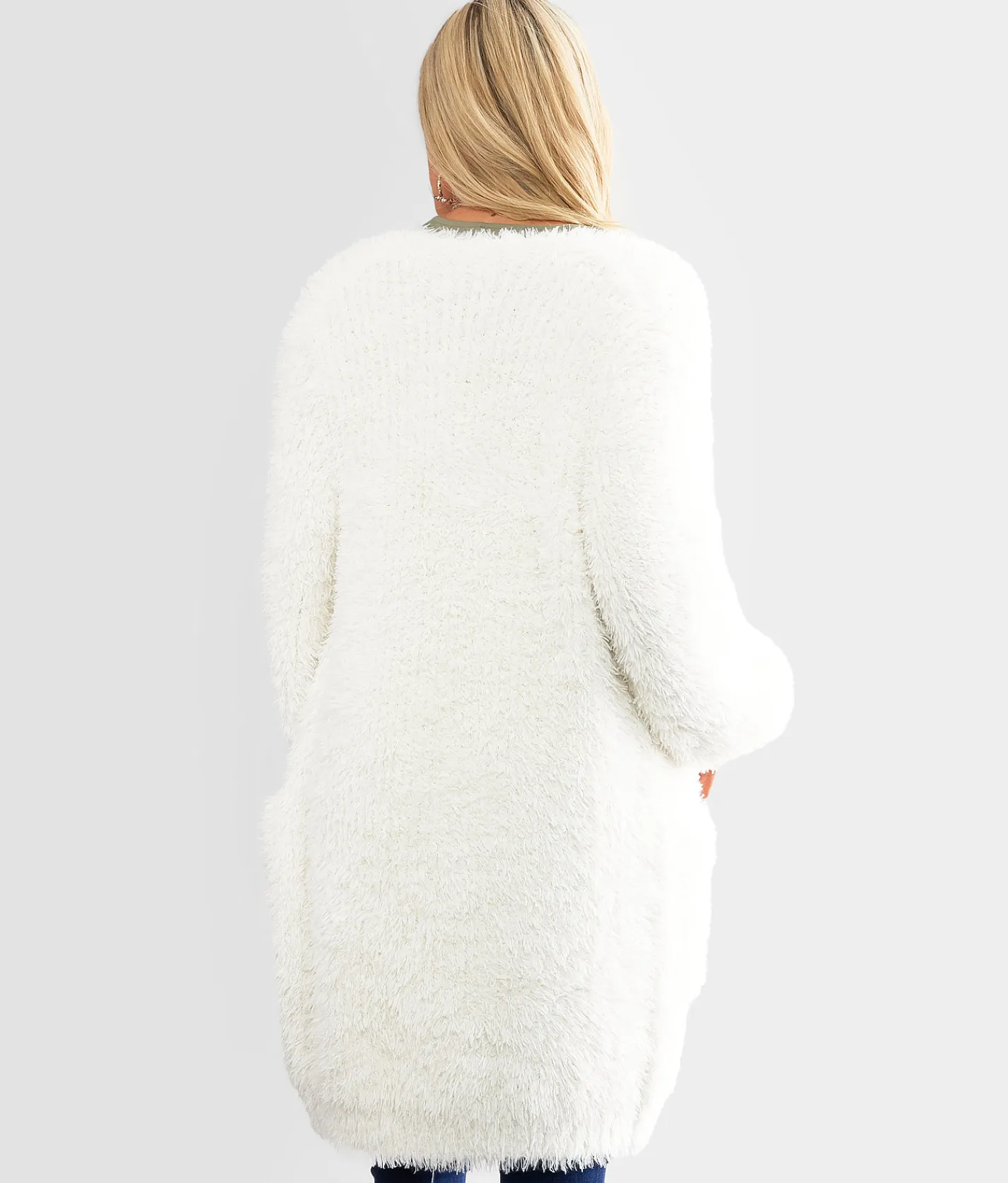 red by BKE Eyelash Knit Cardigan Sweater Rum Raisin Sale