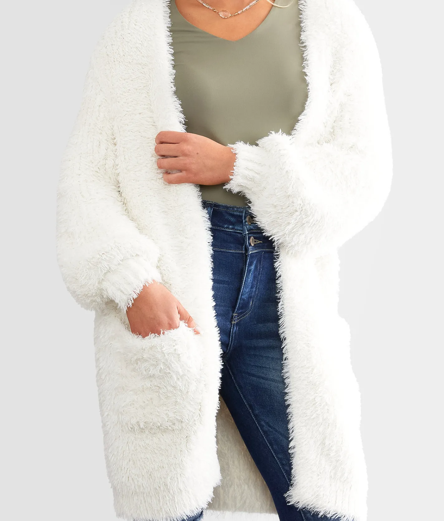 red by BKE Eyelash Knit Cardigan Sweater Rum Raisin Sale