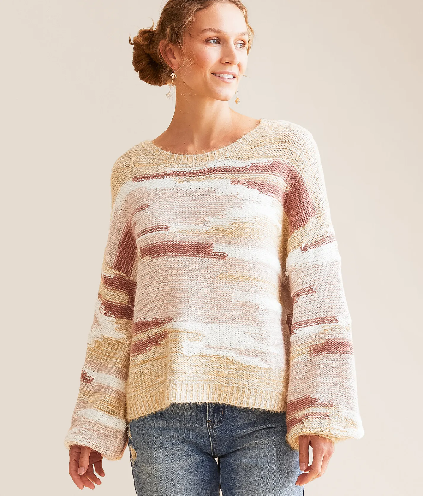 Tops | Chembery Eyelash Knit Sweater Cream Multi