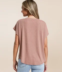 Tops | Daytrip Eyelash Lace Pieced Top Fusion Coral