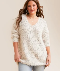Tops | Daytrip Eyelash Nubby Tunic Sweater Beige