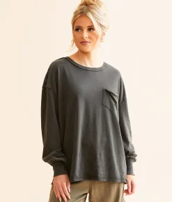 Free People Fade Into You T-Shirt Military Olive Outlet