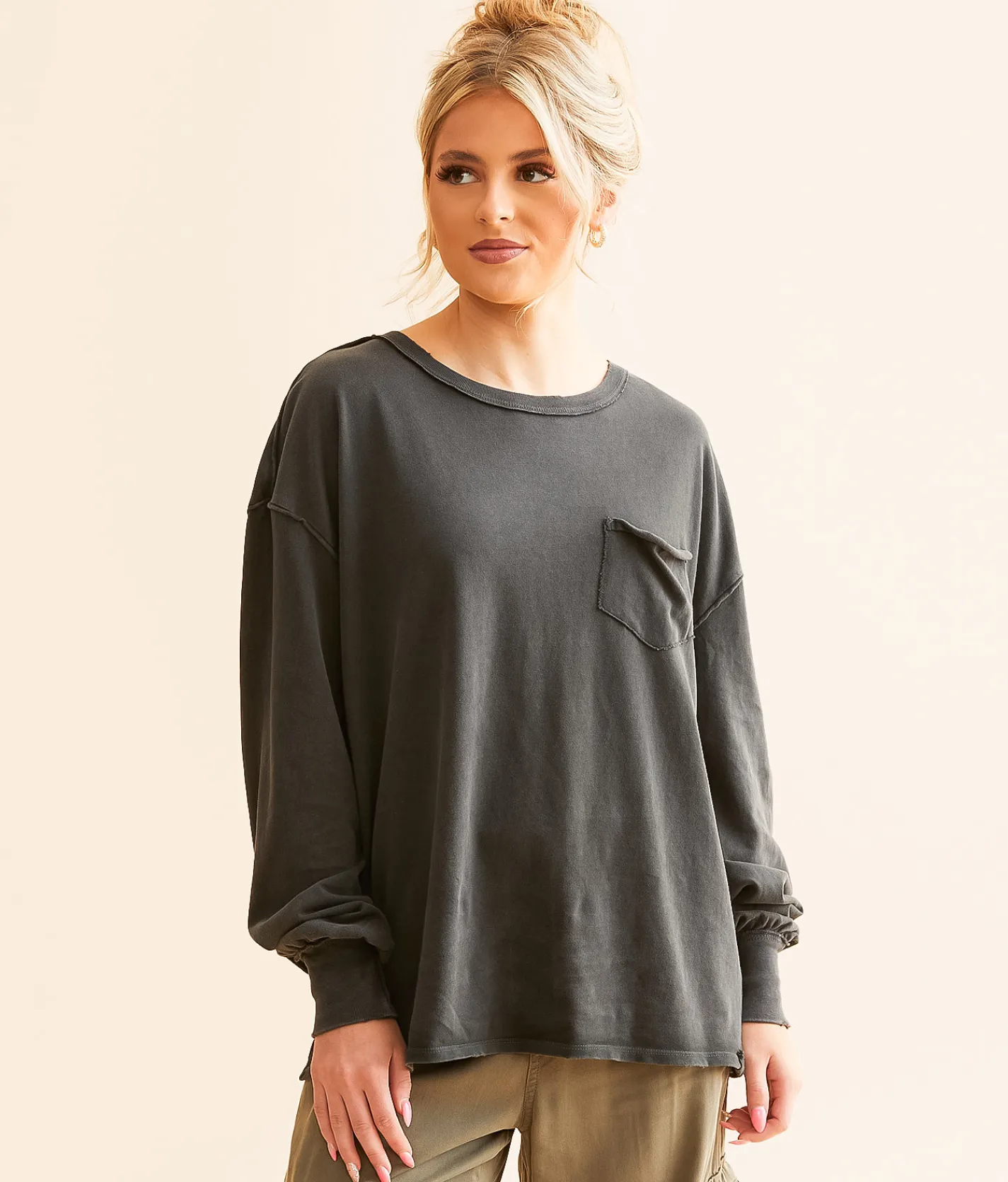 Free People Fade Into You T-Shirt Military Olive Outlet