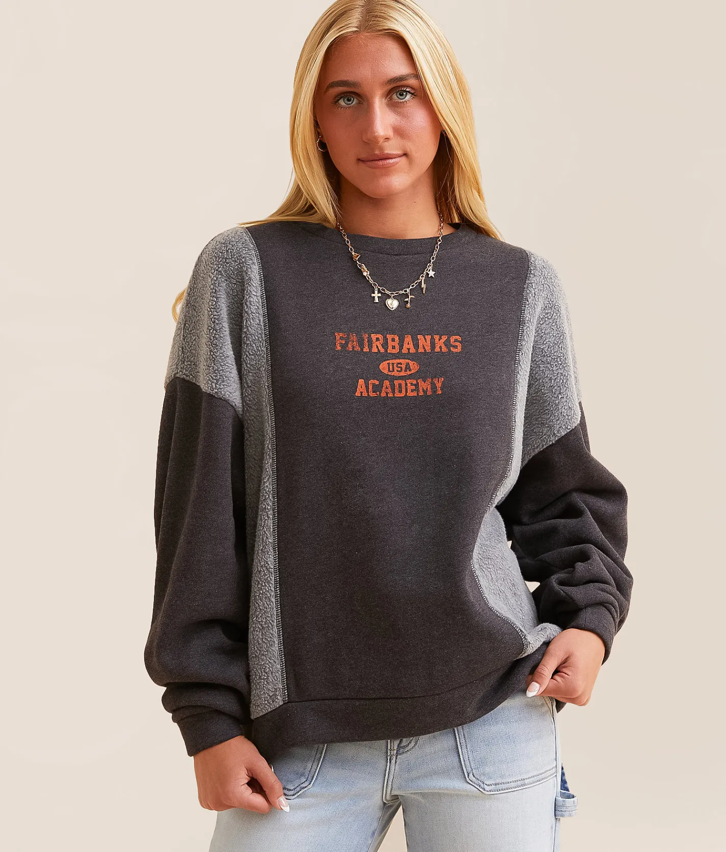 Tops | Modish Rebel Fairbanks Academy Pullover Charcoal