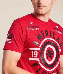 American Fighter Fair Grove T-Shirt Cherry Dark Cherry New