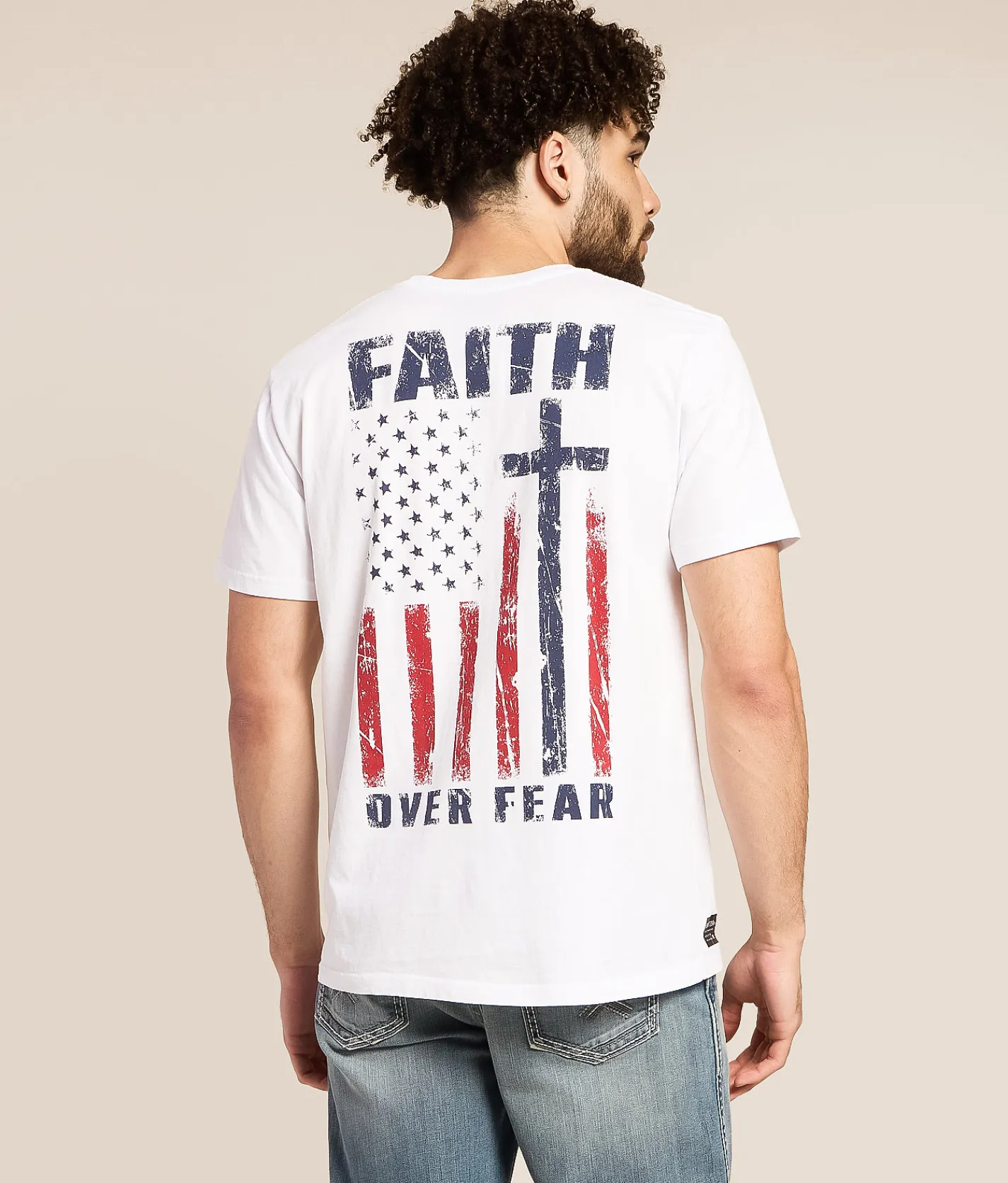 Tops|Graphic T-Shirts | Howitzer Faith Flag T-Shirt White