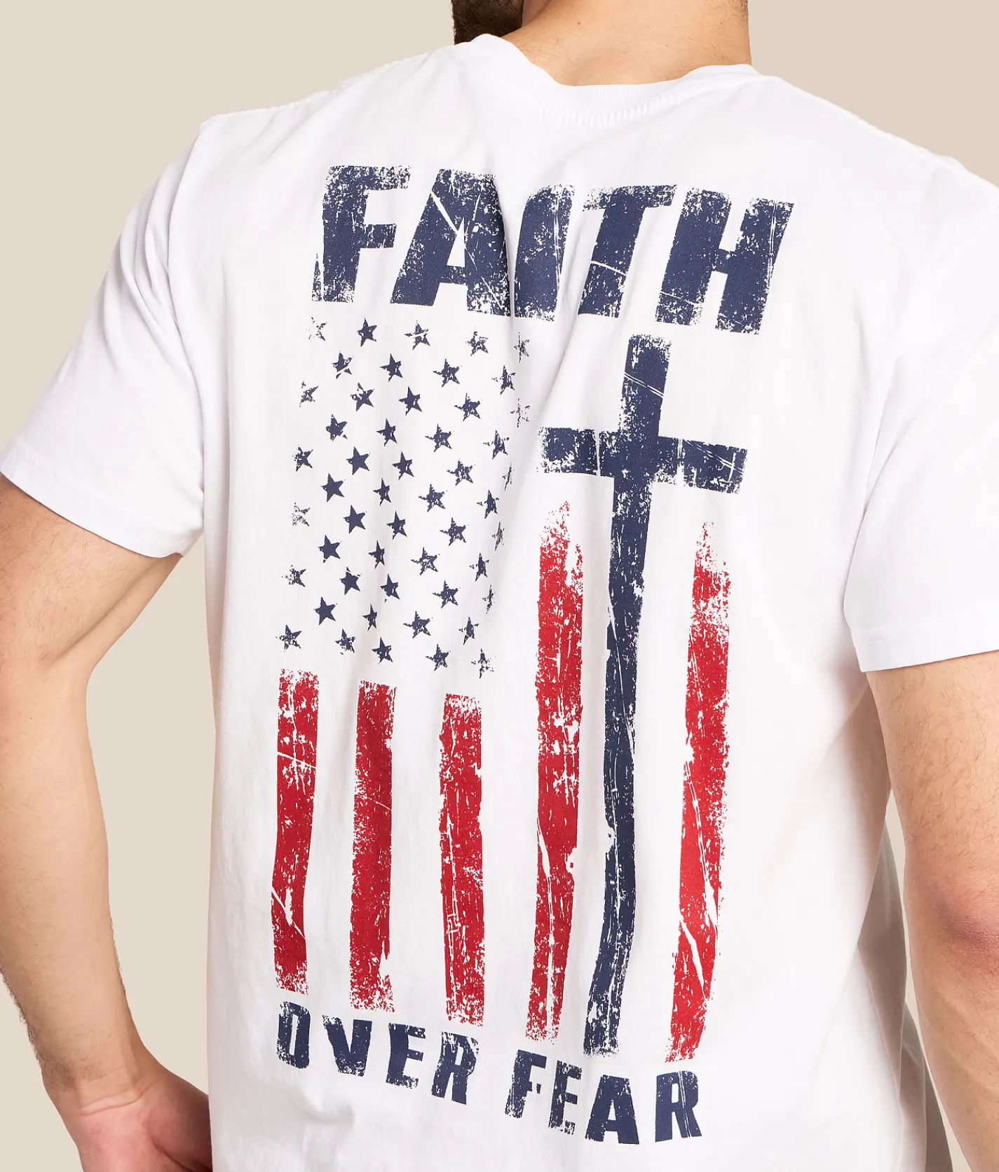 Tops|Graphic T-Shirts | Howitzer Faith Flag T-Shirt White
