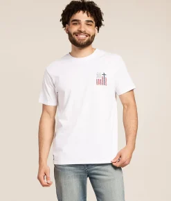Tops|Graphic T-Shirts | Howitzer Faith Flag T-Shirt White