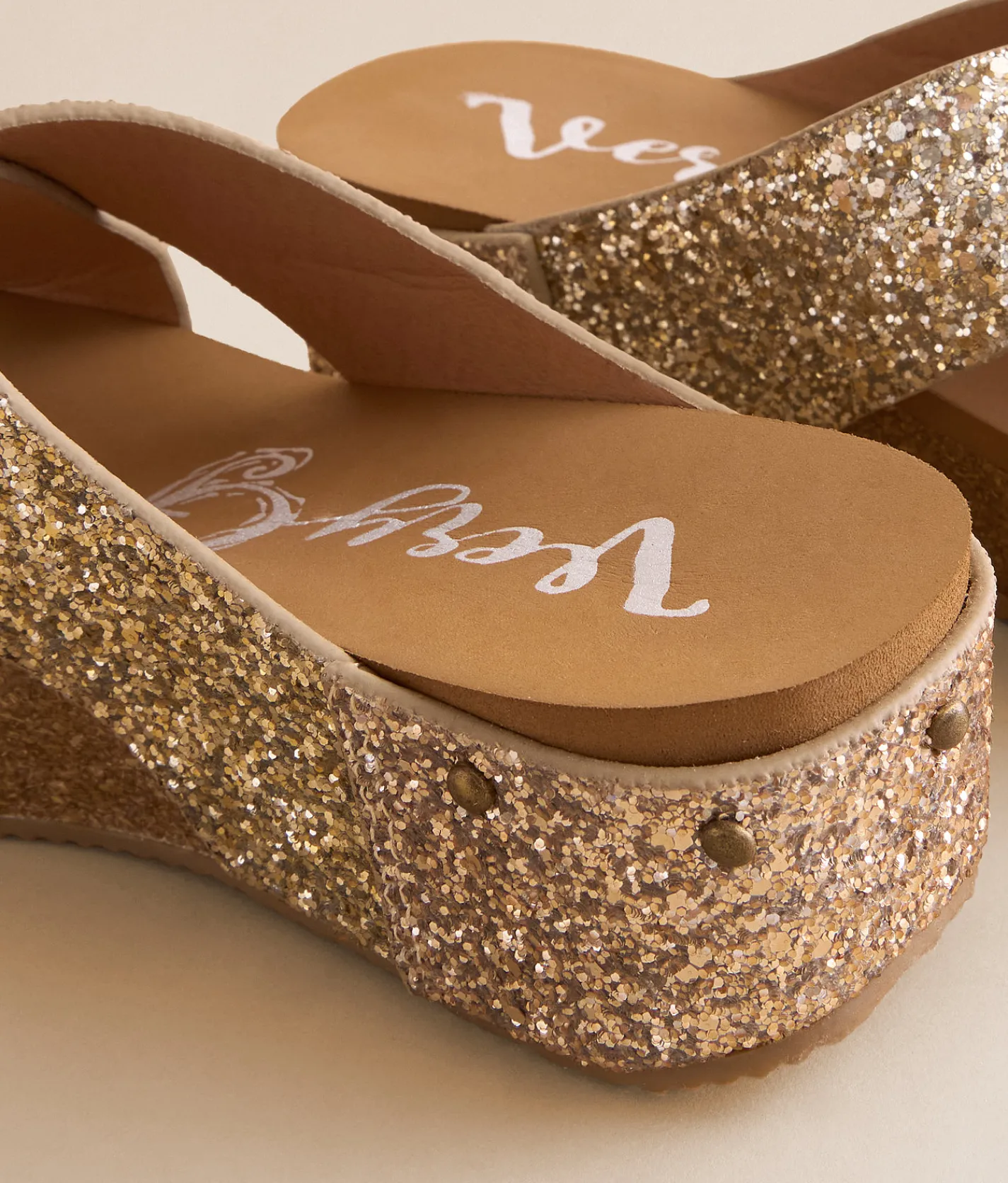 Shoes | Very G Faith Glitz Platform Sandal Gold