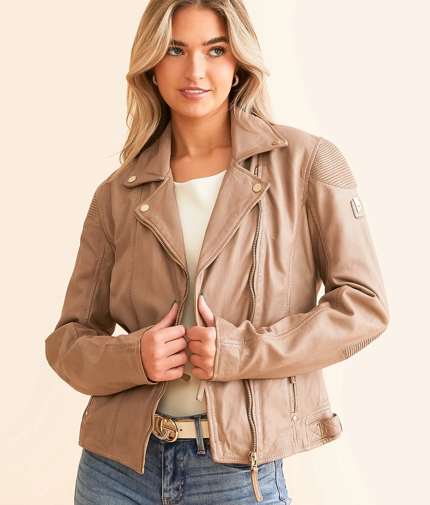 Tops|Coats & Jackets | Mauritius Faizel Leather Jacket Toffee