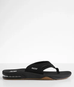 Reef Fanning Flip Black Silver Outlet