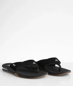 Reef Fanning Flip Black Silver Outlet