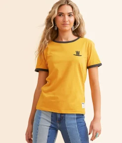 Wrangler® x Lainey Wilson Farms Ringer T-Shirt Nugget Gold Discount