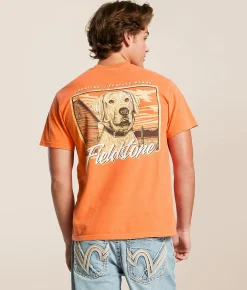 Tops|Graphic T-Shirts | Fieldstone Farm Yellow Lab T-Shirt Fusion Coral