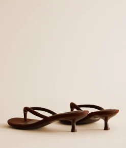 Mia Farren Kitten Heel Sandal Chocolate Sale