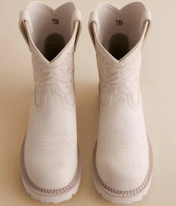 Ariat Fatbaby® Leather Western Boot Distressed Ivory Online