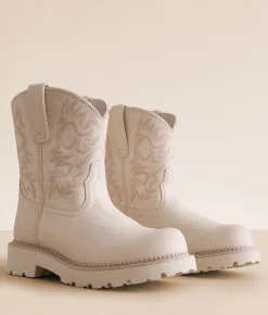 Ariat Fatbaby® Leather Western Boot Distressed Ivory Online