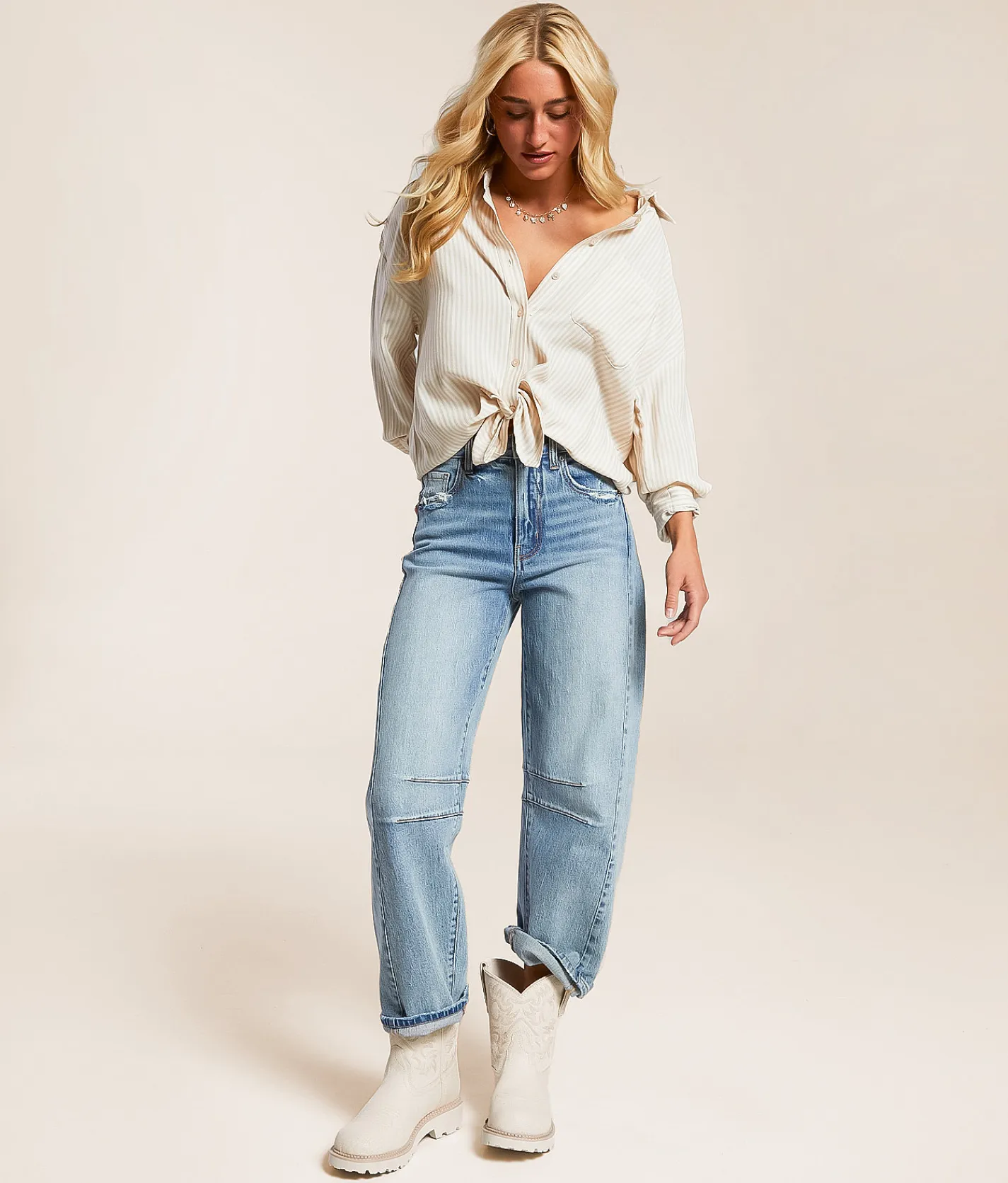 Ariat Fatbaby® Leather Western Boot Distressed Ivory Online