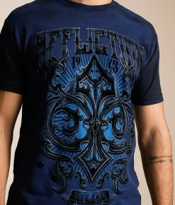 Affliction Fate Obscure T-Shirt Blue Depths