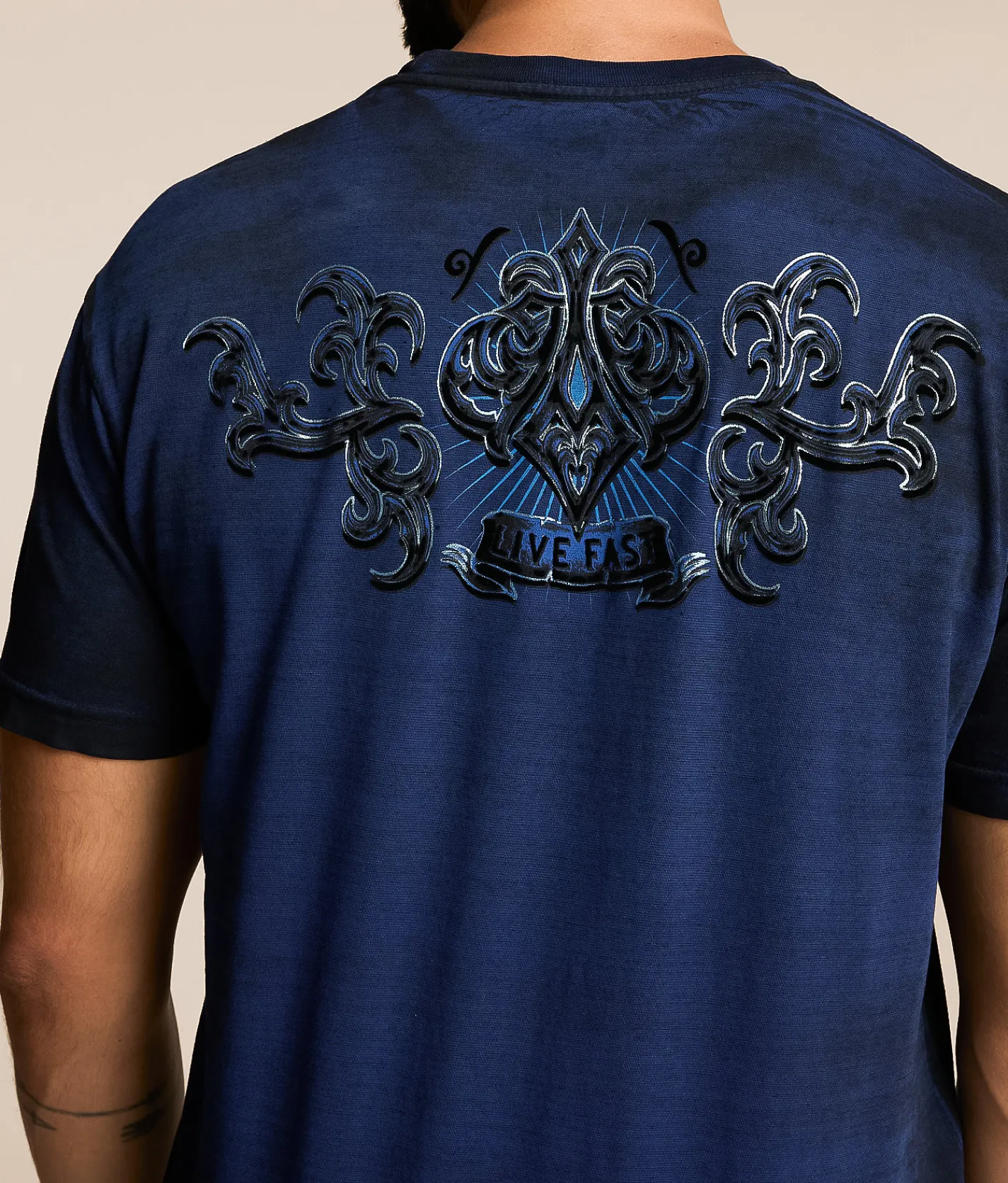 Affliction Fate Obscure T-Shirt Blue Depths