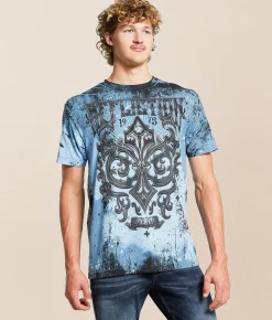 Affliction Fate Obscure T-Shirt Aegean Blue Clearance