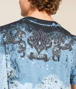 Affliction Fate Obscure T-Shirt Aegean Blue Clearance