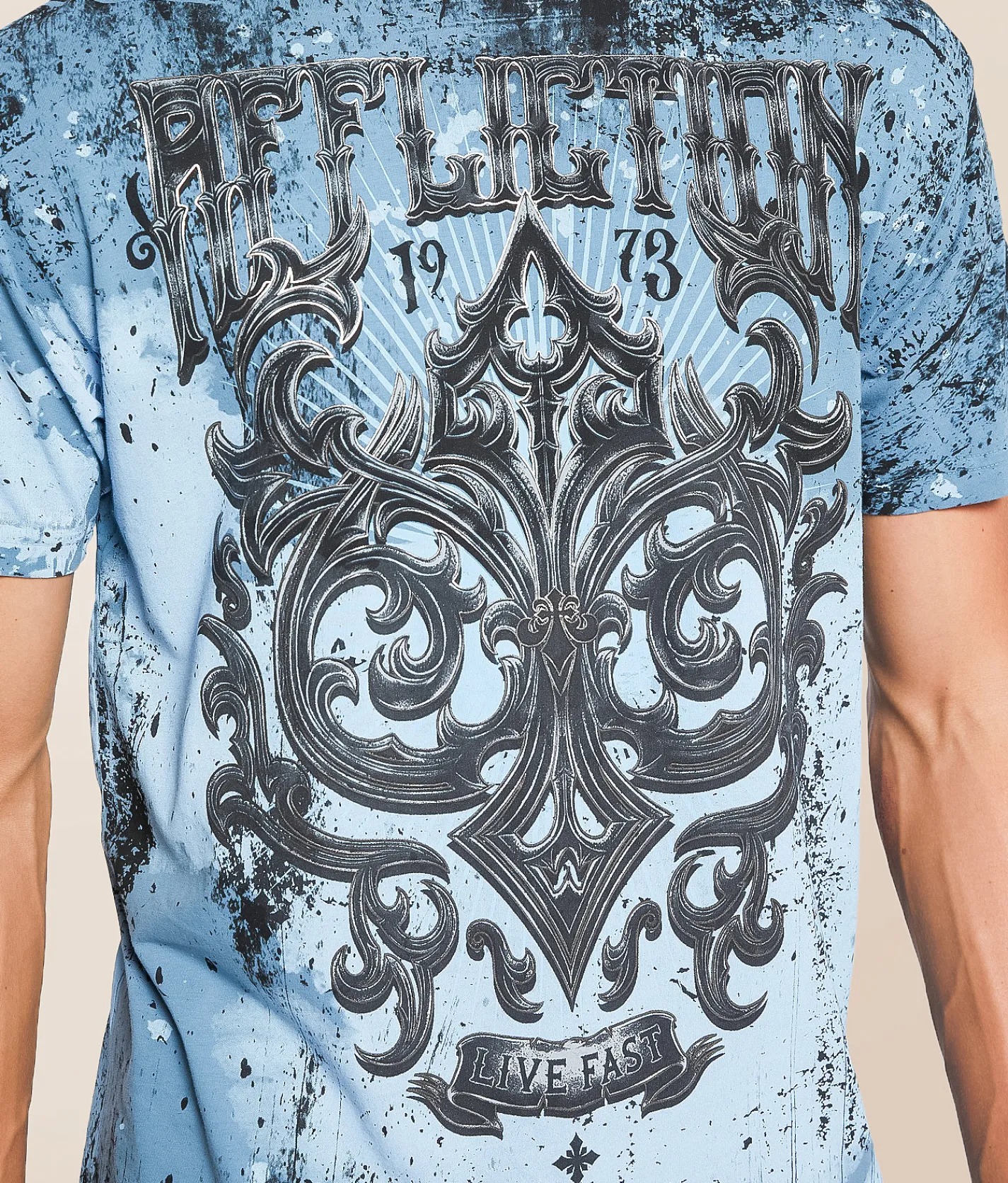 Tops | Affliction Fate Obscure T-Shirt Aegean Blue