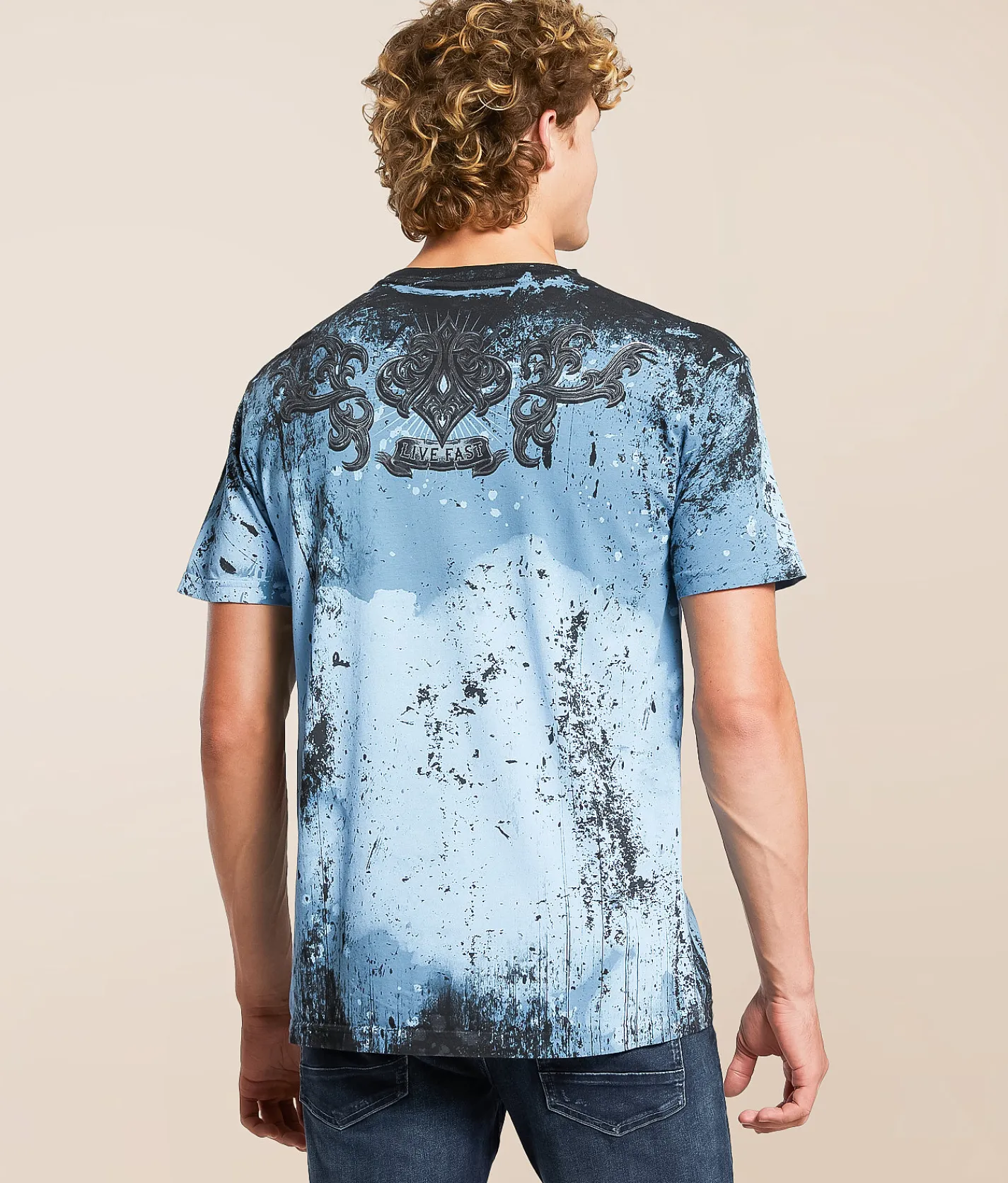 Tops | Affliction Fate Obscure T-Shirt Aegean Blue