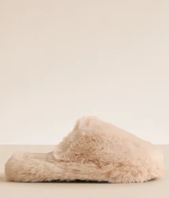 Shoes | Mia Faux Fur Slipper Natural