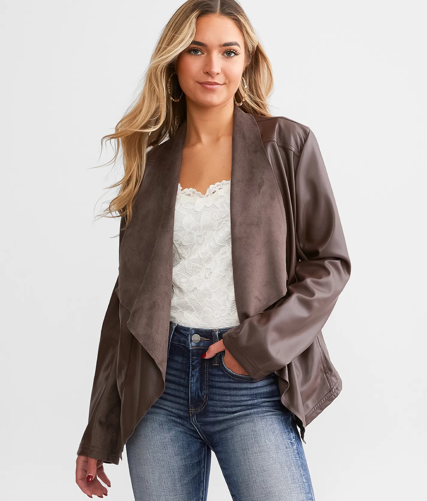 Tops|Coats & Jackets | Daytrip Faux Leather Jacket Brown