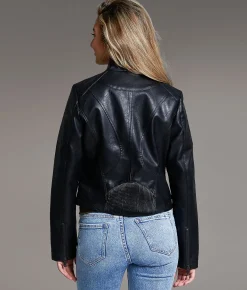 Tops|Coats & Jackets | BKE Faux Leather Moto Jacket Black