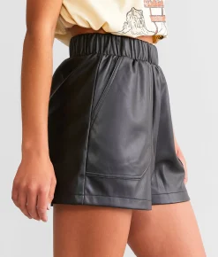 Bottoms|Shorts | Steve Madden Faux Leather Short Bone