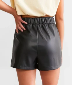Bottoms|Shorts | Steve Madden Faux Leather Short Bone