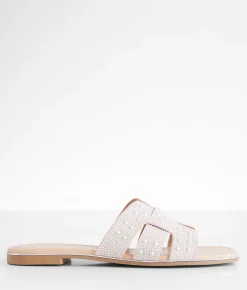 London Rag Faux Pearl Sandal Nude Online