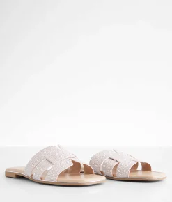 London Rag Faux Pearl Sandal Nude Online