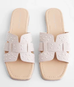 London Rag Faux Pearl Sandal Nude Online