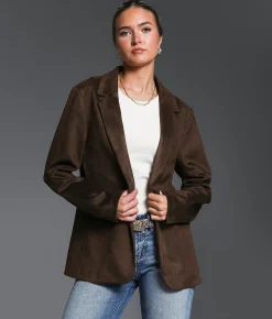 Tops|Coats & Jackets | Buckle Black Faux Suede Blazer Hot Fudge