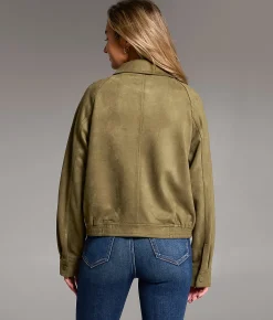 BKE Faux Suede Jacket Olive Hot