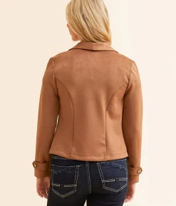 Tops|Coats & Jackets | Blu Pepper Faux Suede Jacket Camel