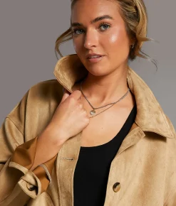 BKE Faux Suede Jacket Tan Clearance