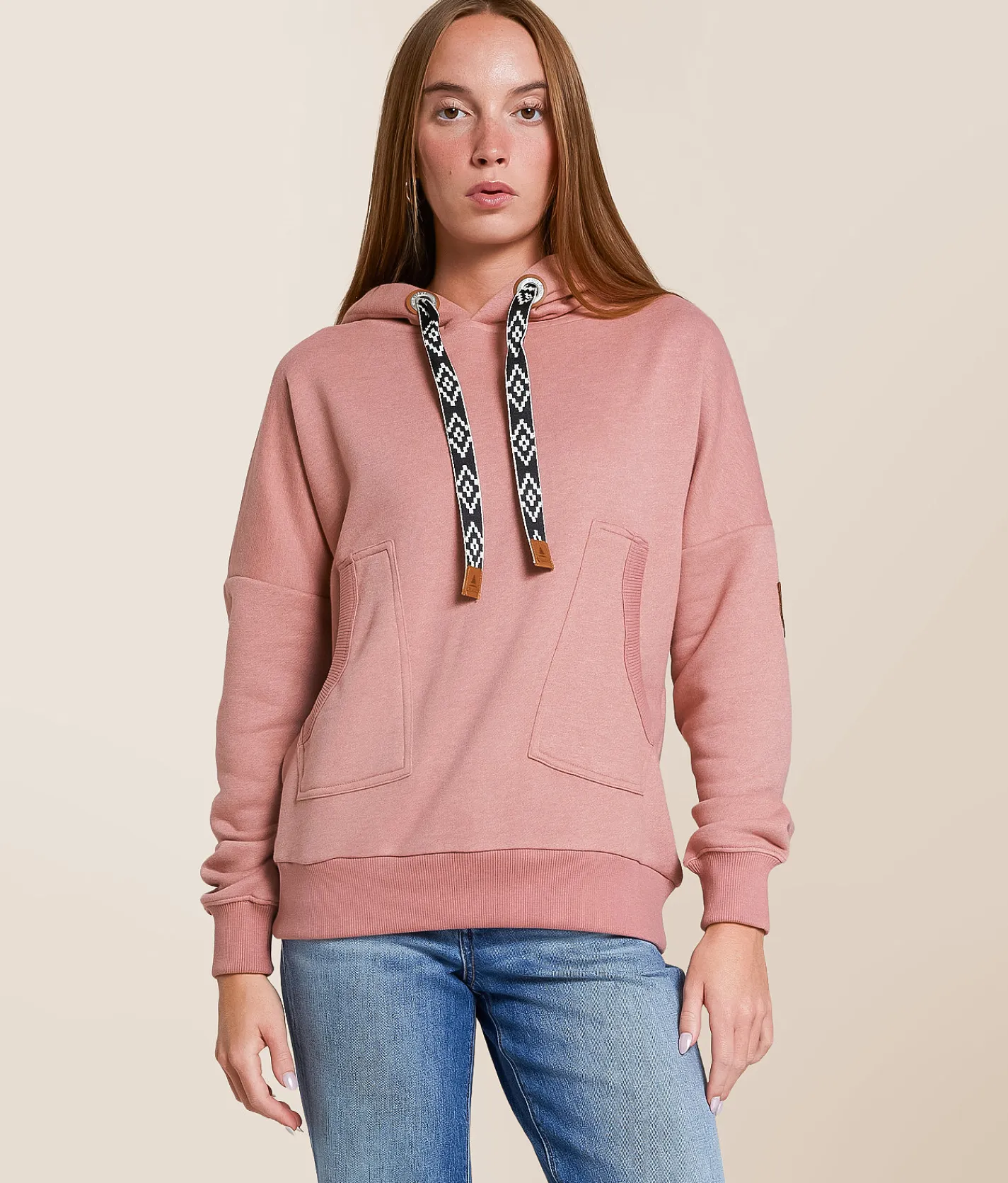 Wanakome Fedora Hooded Sweatshirt Winter Rose Hot