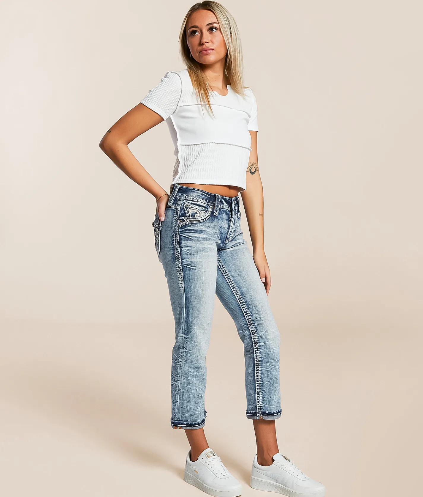 Jeans|Bottoms | Rock Revival Fenelly Universal Cuffed Stretch Capri Jean Fenelly NP200