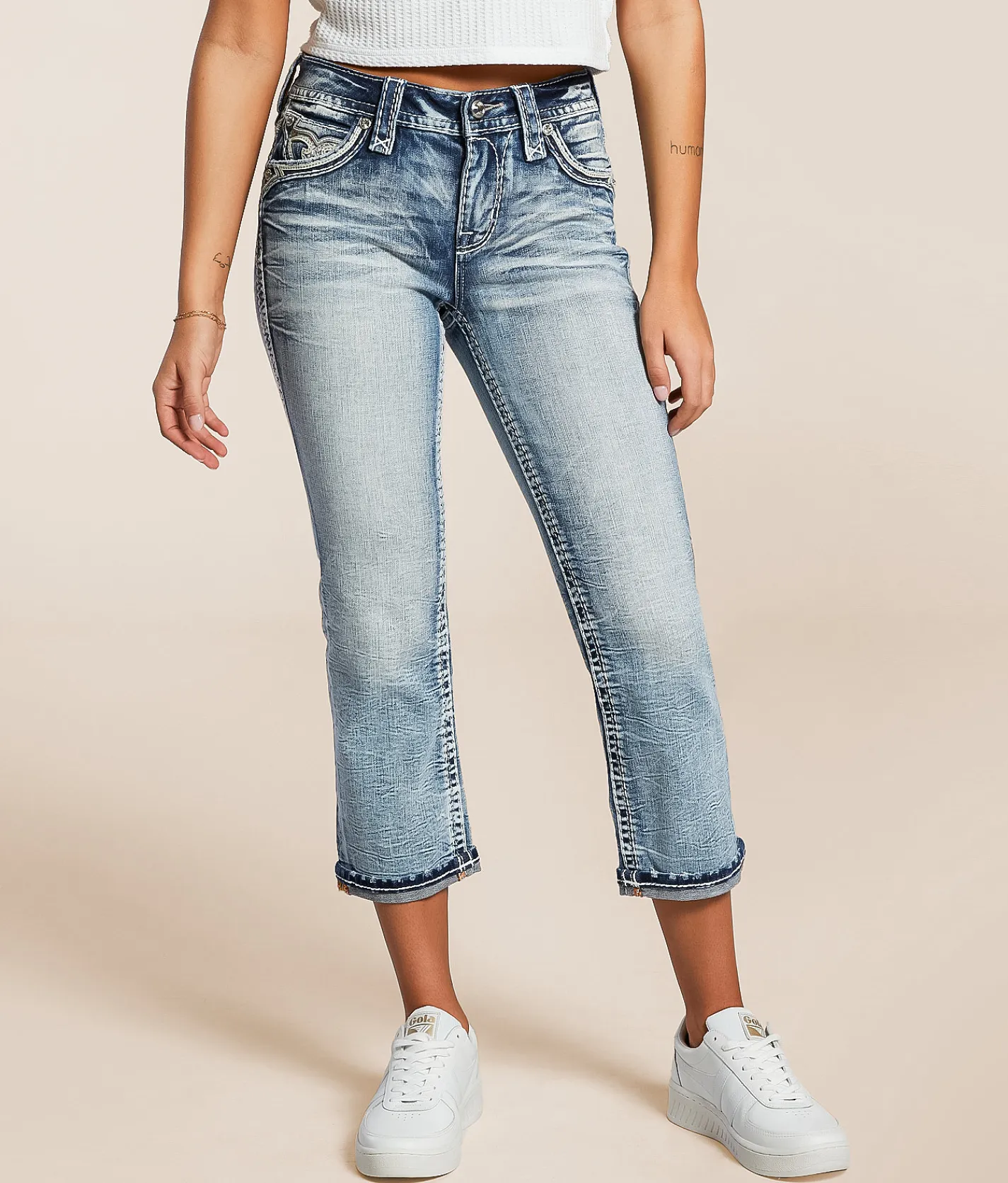 Jeans|Bottoms | Rock Revival Fenelly Universal Cuffed Stretch Capri Jean Fenelly NP200