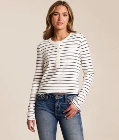 Tops | Z Supply Ferris Striped Henley White