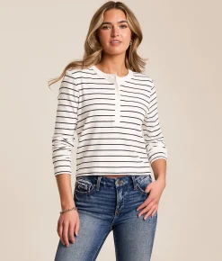 Tops | Z Supply Ferris Striped Henley White
