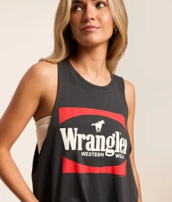 Wrangler® Festival Tank Top Washed Black Online