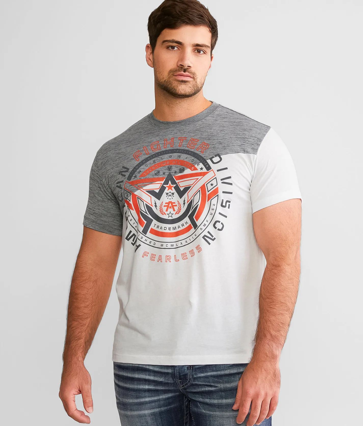 Graphic T-Shirts | American Fighter Fieldon T-Shirt White Heather Grey