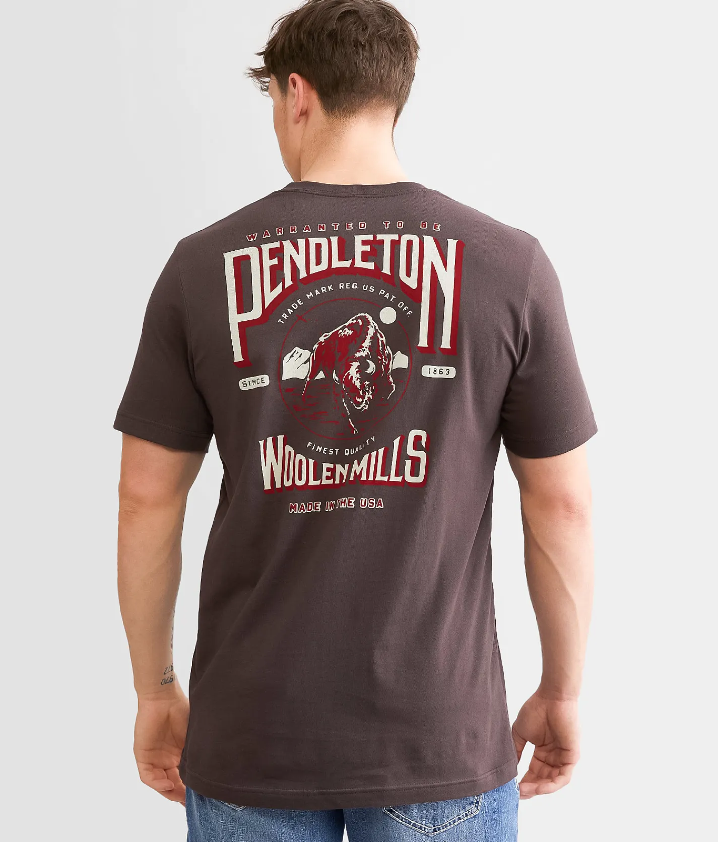 Pendleton Fierce Bison T-Shirt Brown Discount