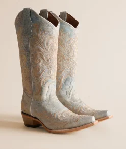 Shoes | Circle G by Corral Filigree Leather Cowboy Boot Distressed White