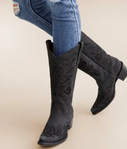 Shoes | Circle G by Corral Filigree Leather Western Boot LD Black